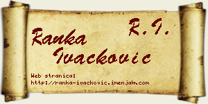 Ranka Ivačković vizit kartica
